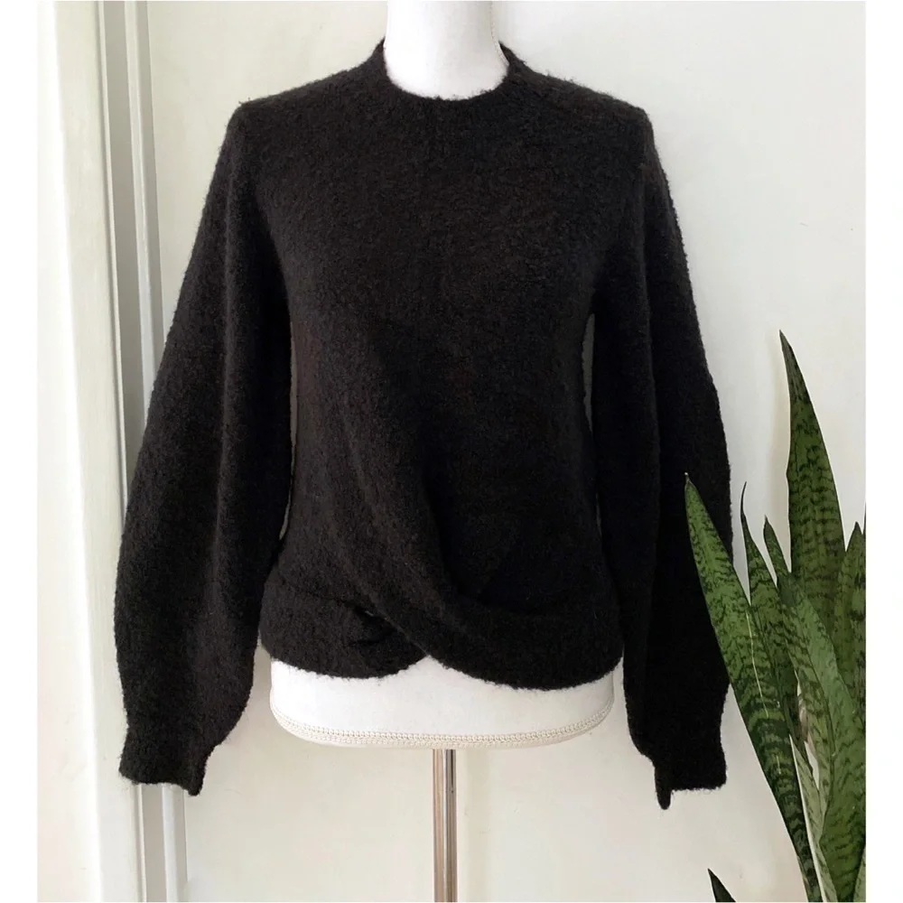 Joie Stavan Metallic Twist Knot Crewneck Sweater​​​​​​​